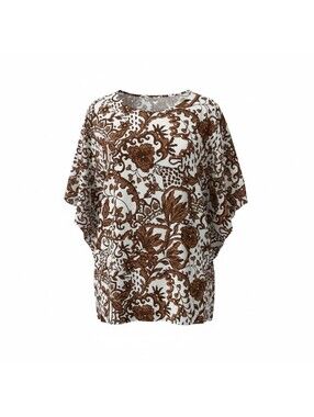 Lilly Pulitzer Britina Tunic Brown Floral Print Size S/M